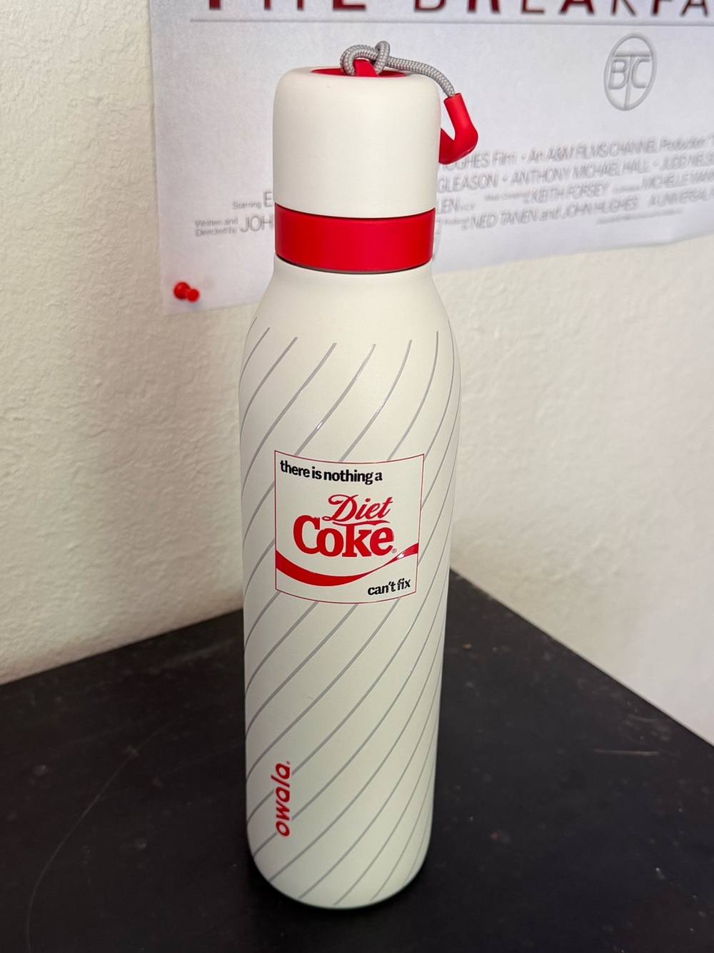 Owala Diet Coke White & Red Insulated Water Bottle